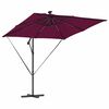 vidaXL Cantilever Banana Parasol Bordeauxrood 249 x 249 x 250 cm