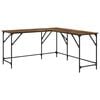 vidaXL Bureau 149x149x75 cm bewerkt hout gerookt eikenkleurig