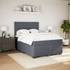 vidaXL Boxspring met matras fluweel donkergrijs 140x190 cm