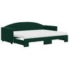 vidaXL Slaapbank onderschuifbed matrassen 80x200cm fluweel donkergroen