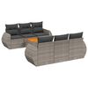 vidaXL 7-delige Loungeset met kussens poly rattan grijs