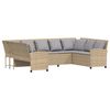 vidaXL Tuinbank met kussens poly rattan beige
