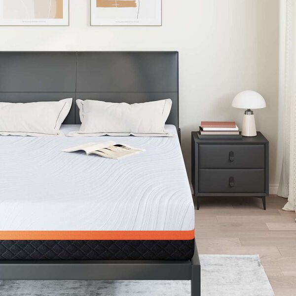 vidaXL Matras Wit en Grijs 140 x 200 cm Traagschuim