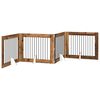 vidaXL Opvouwbaar hondenhek met standaards 4 pcs Oud hout 401 cm
