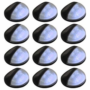 vidaXL LED-wandlampen solar rond zwart 12 st