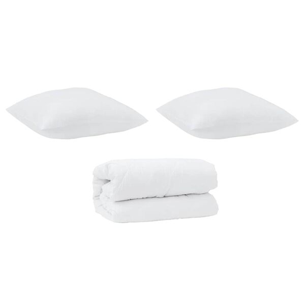 vidaXL Dekbed Set met kussen 3 pcs Wit Microfiber en Dons Feather