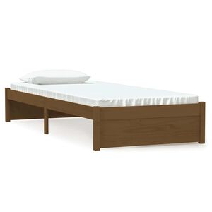 vidaXL Bedframe massief hout honingbruin 75x190 cm