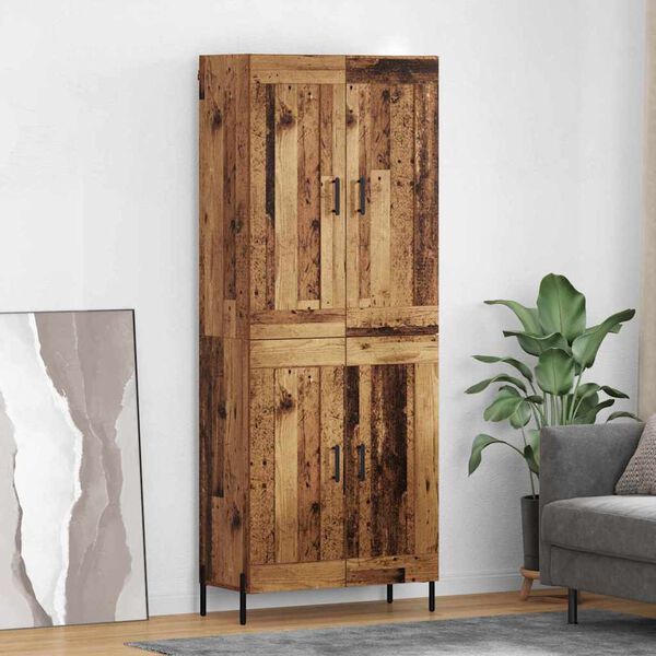 vidaXL Hoge kast 2 pcs Oud Hout Bewerkt hout
