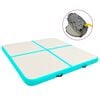 vidaXL Gymnastiekmat met pomp opblaasbaar 200x200x20 cm PVC groen
