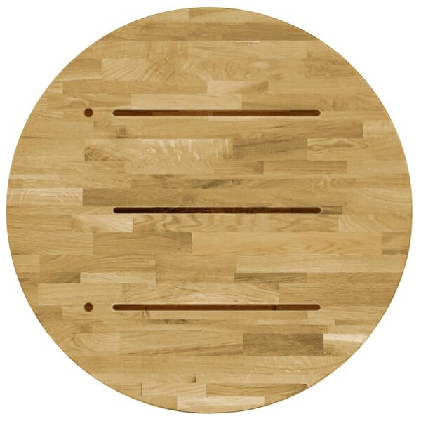 vidaXL Tafelblad rond 23 mm 500 mm massief eikenhout