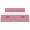 vidaXL Ottoman bed met matrassen 200x200cm fluweel roze