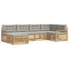 vidaXL Buiten bankenset met kussen 6 pcs Wit en Lichtgrijs Polyester