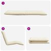 vidaXL Ligstoel inklapbaar 175x54x8,5 cm Oxford stof cr&egrave;me