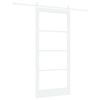 vidaXL Schuifdeur ORKDAL Wit 93 x 202 cm Massief grenenhout en glas