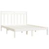 vidaXL Bedframe massief hout wit 135x190 cm