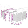 vidaXL 5-delige Bistroset met kussens poly rattan grijs