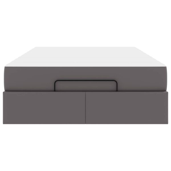 vidaXL Bedframe met matras Grijs 120 x 190 cm Kunstleer
