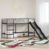 vidaXL Kinder loft bedframe met glijbaan Zwart en Anthraciet