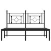 vidaXL Bedframe met hoofdbord metaal zwart 135x190 cm