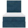 vidaXL Ottoman bed met matrassen en LED's 90x190cm fluweel donkerblauw