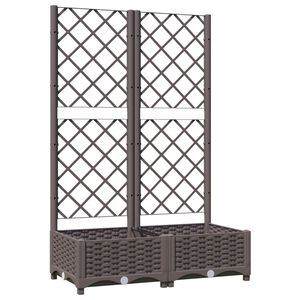vidaXL Plantenbak met latwerk 80x40x121,5 cm polypropeen bruin