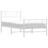 vidaXL Bedframe met hoofd- en voeteneinde metaal wit 100x200 cm