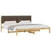 vidaXL Bedframe met gestoffeerd hoofdbord Whitewash en taupe
