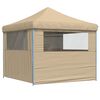 vidaXL Partytent inklapbaar pop-up met 4 zijwanden beige