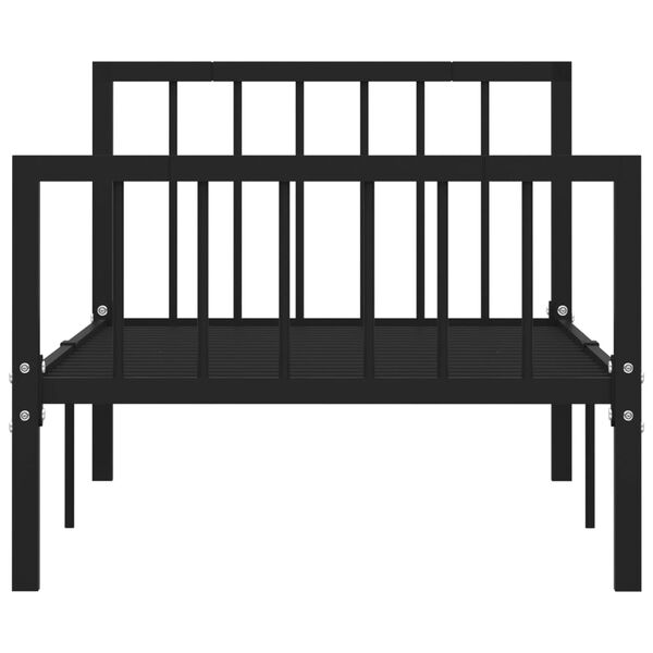 vidaXL Bedframe metaal zwart 90x200 cm
