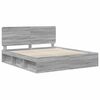 vidaXL Bedframe Grijs Sonoma 200 x 200 cm Massief grenenhout