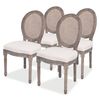 vidaXL Eetkamerstoelen 4 st stof cr&egrave;mekleurig