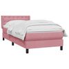 vidaXL Boxspring met matras fluweel roze 100x210 cm