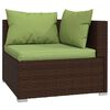 vidaXL 14-delige Loungeset met kussens poly rattan bruin