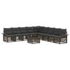vidaXL Tuinbankenset 10 pcs Grijs poly rattan