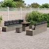 vidaXL Tuinbankenset 11 pcs Grijs poly rattan