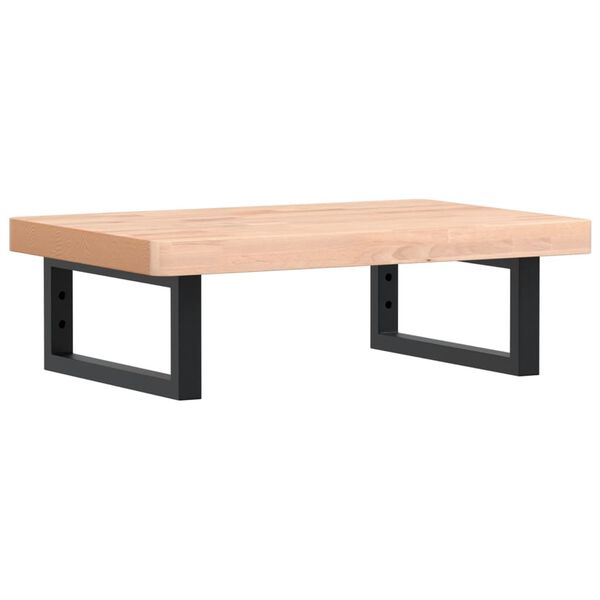 vidaXL Badkamer wandschap staal en massief beukenhout