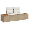 vidaXL Tuin Sofa Set met kussen 6 pcs Beige poly rattan