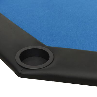 vidaXL Pokertafelblad voor 8 spelers inklapbaar 108x108x75 cm blauw