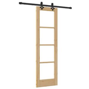 vidaXL Schuifdeur Naturel 61 x 198,5 cm Massief grenenhout en glas