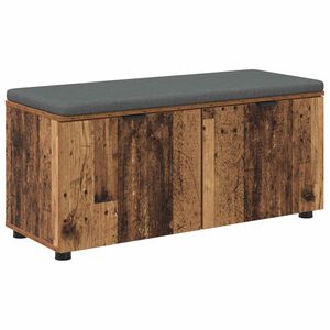 vidaXL Halbank met kussen met plank Oudhout 100 x 38 x 46 cm