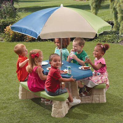 Step2 Picknicktafel met parasol Aqua