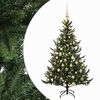 vidaXL Kunstkerstboom met kerstbal 120 cm 150 LED's Warmwit