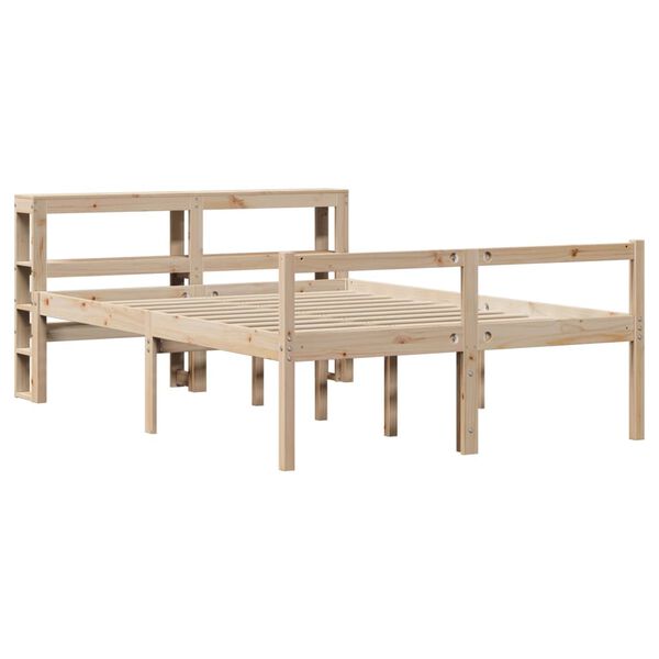 vidaXL Seniorenbed met hoofdbord massief grenenhout 140x200 cm