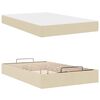 vidaXL Bedframe met matras met matras 2 pcs Cr&egrave;me Stof