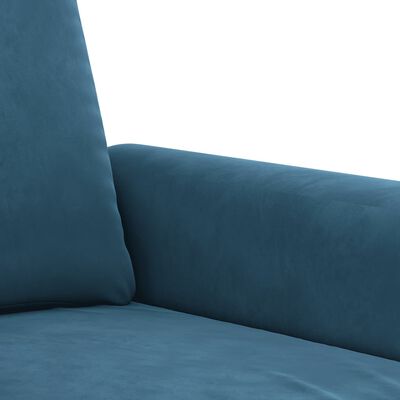 vidaXL 3-delige Loungeset met kussens fluweel blauw