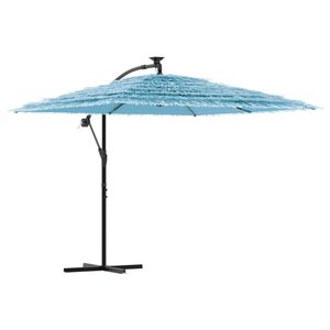 vidaXL Parasol met stalen paal 246x246x230 cm blauw