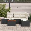vidaXL Tuinbankenset met kussen 5 pcs Zwart poly rattan