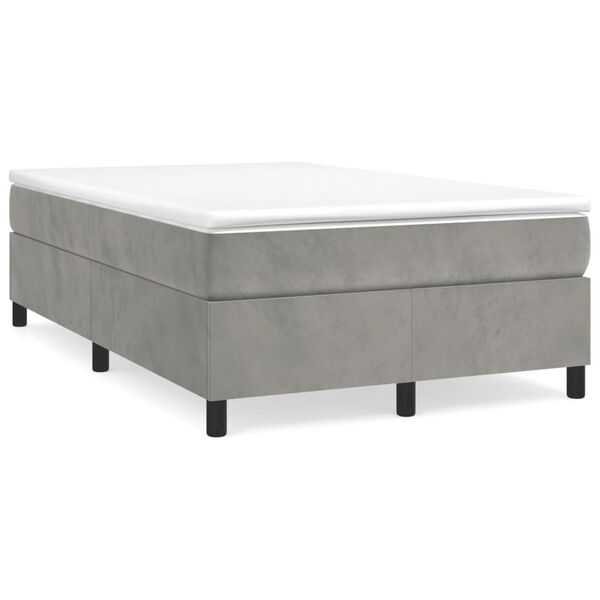 vidaXL Boxspring bed 120x200 cm fluweel lichtgrijs