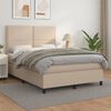 vidaXL Boxspring met matras kunstleer cappuccinokleurig 140x190 cm