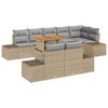 vidaXL Tuin Sofa Set met opslag 9 pcs Beige Poly riet